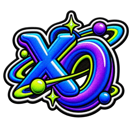 XO youthful letter badge