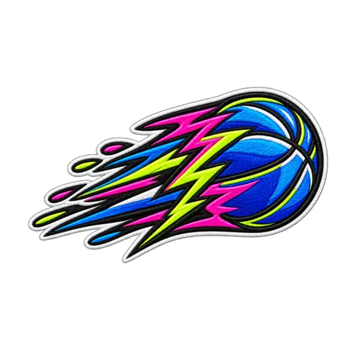 Lightning basketball badge